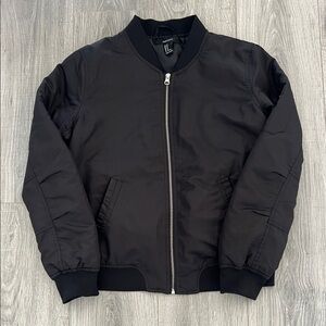 Forever 21 Men's Classic Black Bomber Jacket